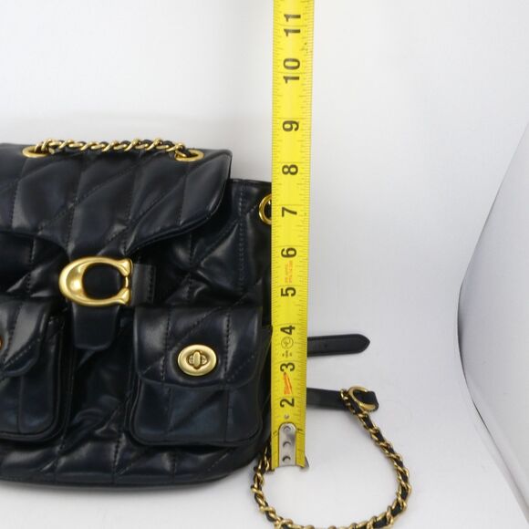 COACH Tabby Quilted Leather Backpack Black - Picture 12 of 15